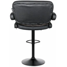 Барный стул со спинкой Bonro B-064 черный с черным основанием