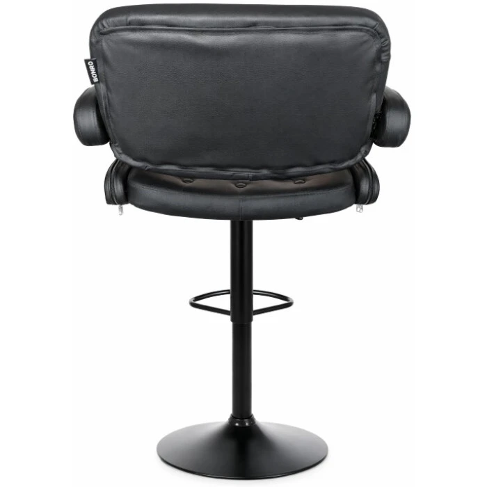 Барный стул со спинкой Bonro B-064 черный с черным основанием