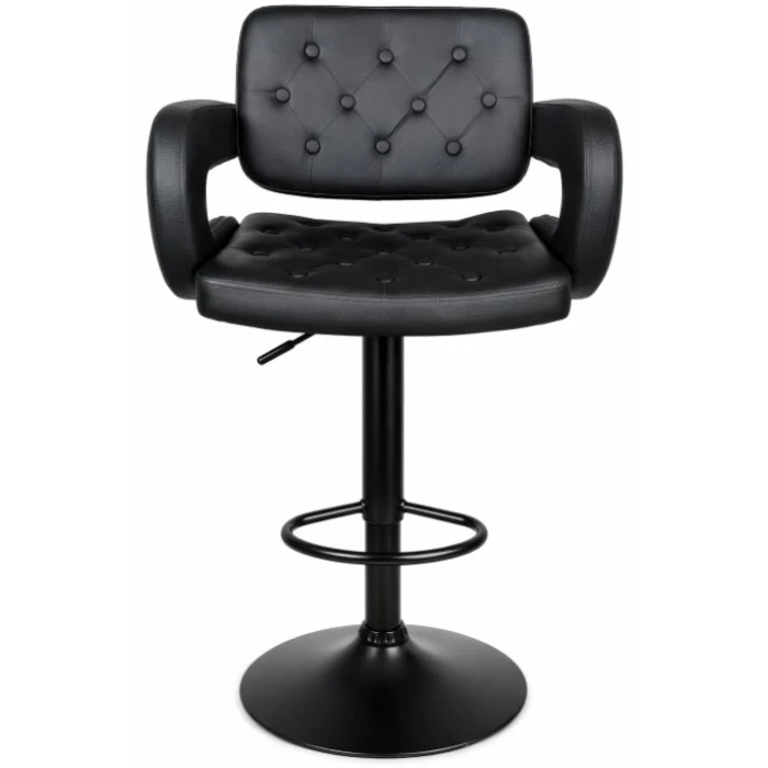 Барный стул со спинкой Bonro B-064 черный с черным основанием