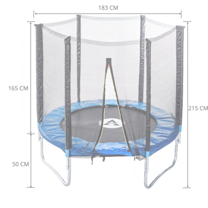 Батут детский с сеткой и стремянкой 183 см Atleto