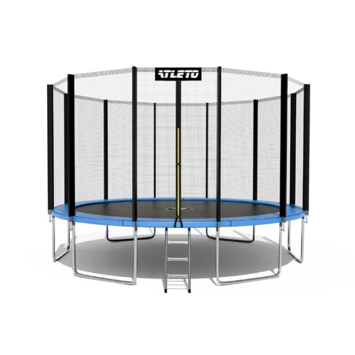 Батут детский с сеткой и стремянкой 490 см Atleto