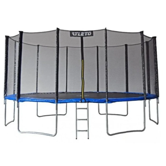 Батут детский с сеткой и стремянкой 490 см Atleto