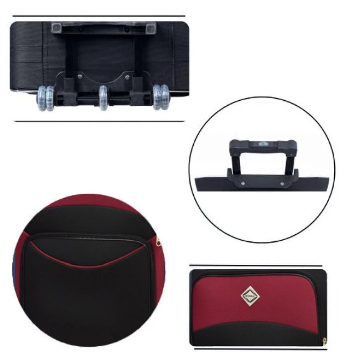 Валіза Bonro Style набір 3 шт. чорно-вишнева