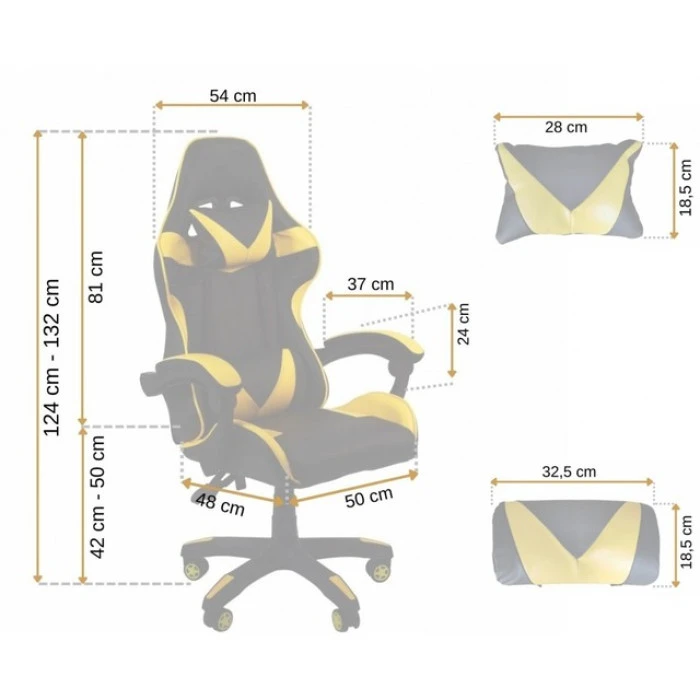 Крісло геймерське Bonro B-810 жовте