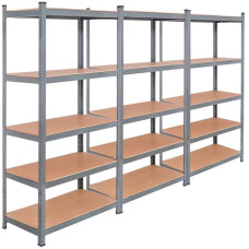 Стеллаж металлический 3 секции 15 полок Siker 180x90x40