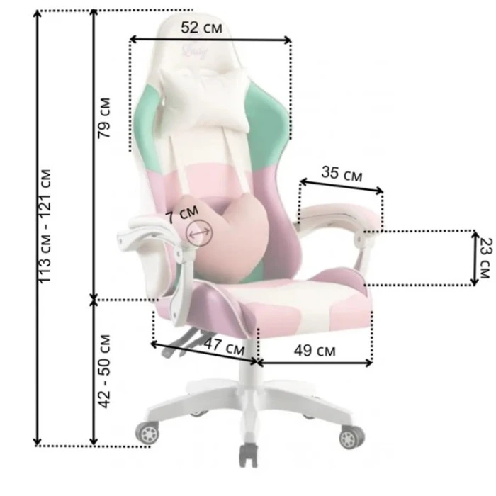Крісло геймерське Bonro Lady 813 рожево-фіолетове