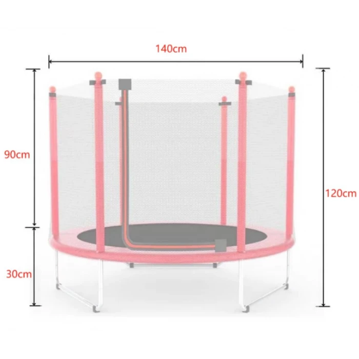 Батут манеж дитячий з сіткою Atleto 140 см червоний KRB10
