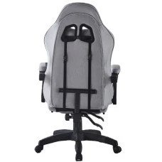 Крісло геймерське з тканини Bonro B-145 чорно-сіре з підставкою для ніг