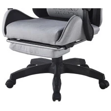 Крісло геймерське з тканини Bonro B-145 чорно-сіре з підставкою для ніг