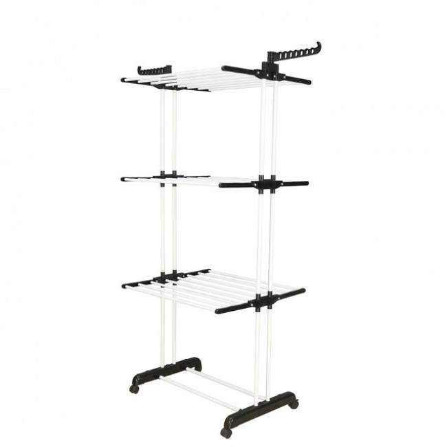 Многоярусная сушилка органайзер для одежды черно-белая Bonro B07