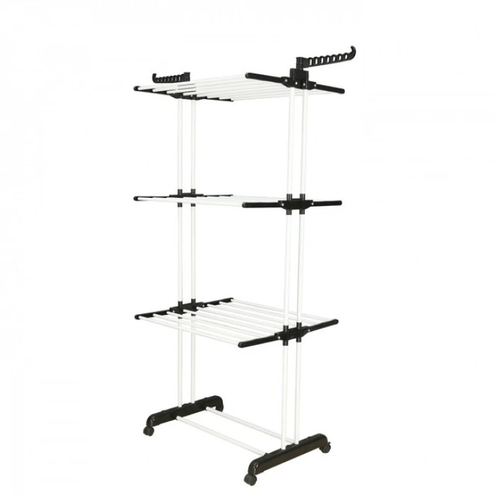 Многоярусная сушилка органайзер для одежды черно-белая Bonro B07
