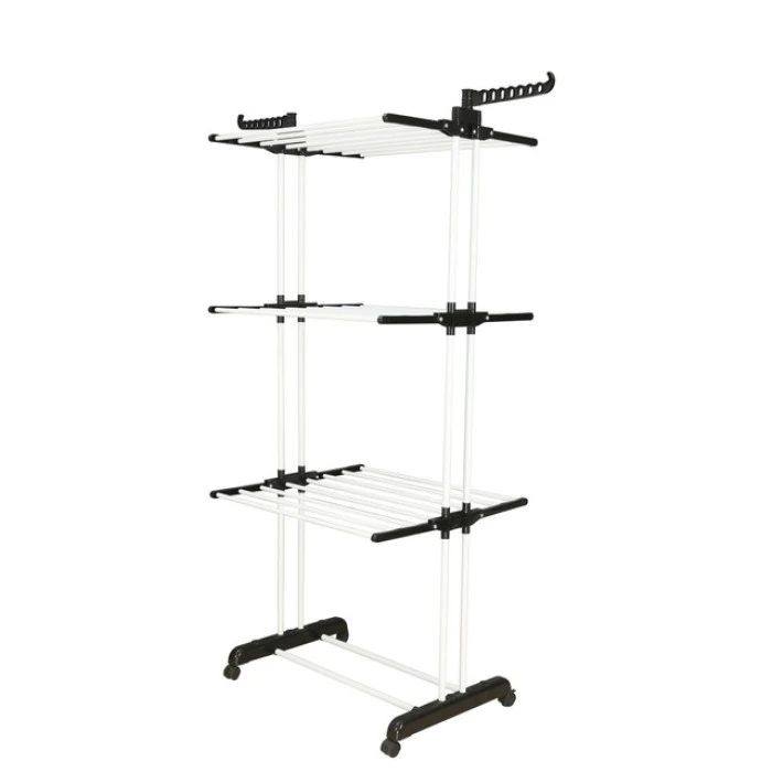 Многоярусная сушилка органайзер для одежды черно-белая Bonro B07