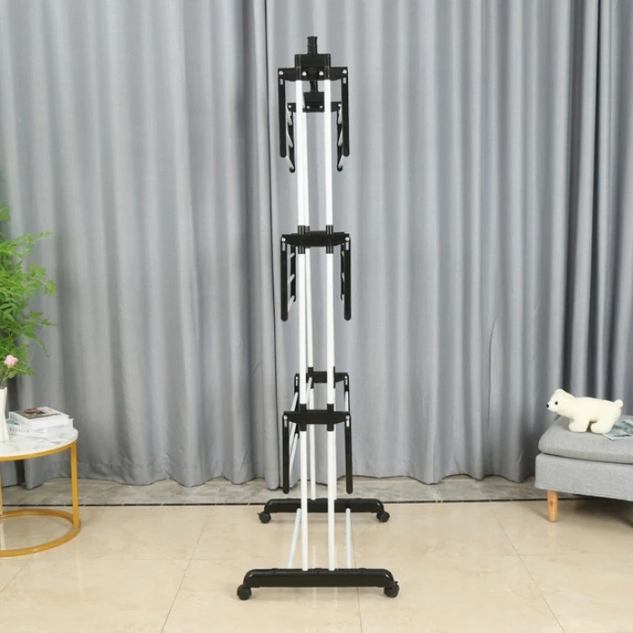 Многоярусная сушилка органайзер для одежды черно-белая Bonro B07