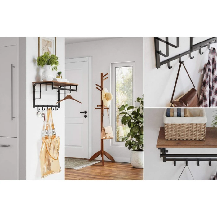 Настенная вешалка для одежды с полкой 76 см Bonro BN-124