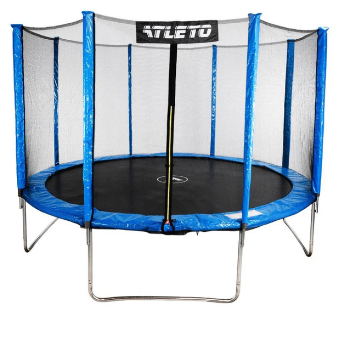 Батут дитячий з сіткою та драбинкою 374 см Atleto синій