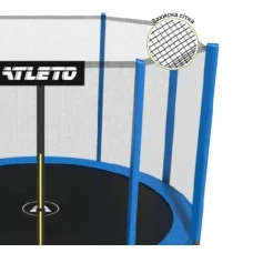 Батут дитячий з сіткою та драбинкою 374 см Atleto синій