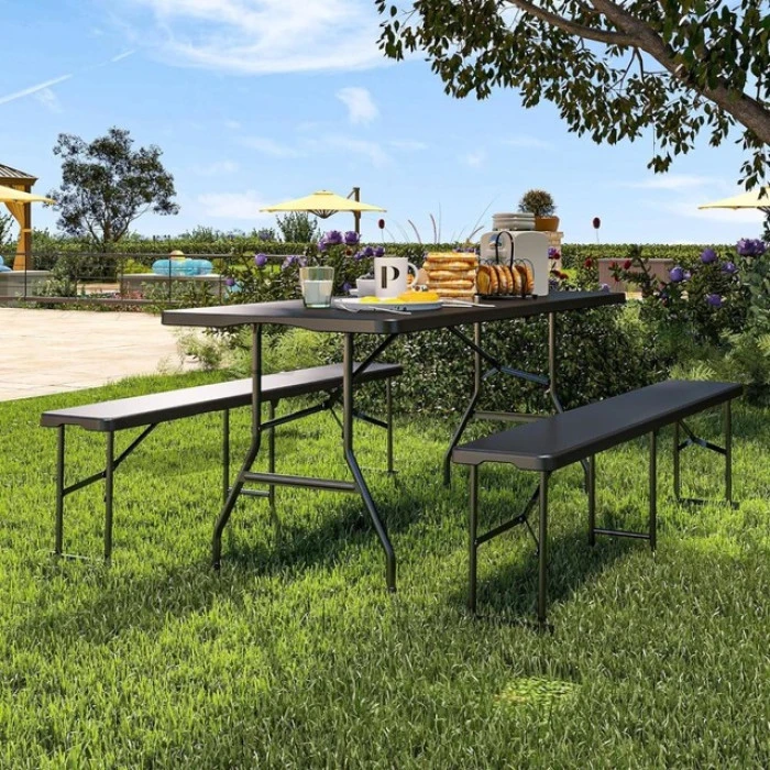 Лавка садова складна Bonro BS 183-2 чорна