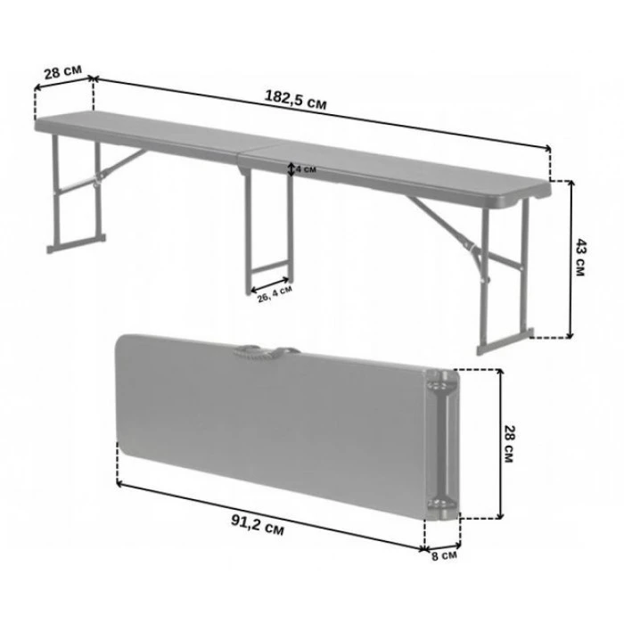 Лавка садова складна Bonro BS 183-2 чорна