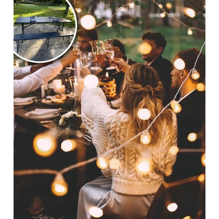 Лавка садова складна Bonro BS 183-2 чорна