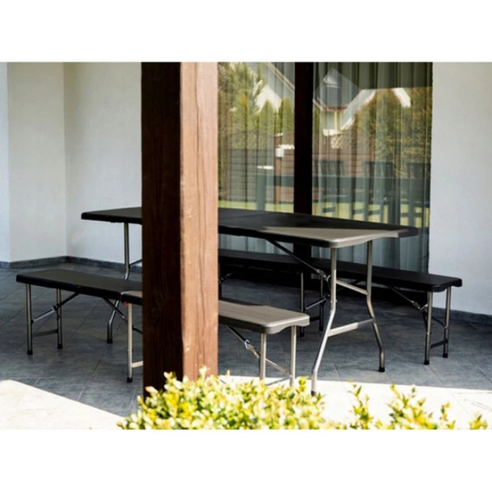 Лавка садова складна Bonro BS 183-2 чорна