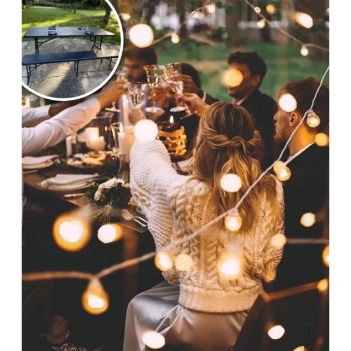 Лавка садова складна Bonro BS 183-2 чорна