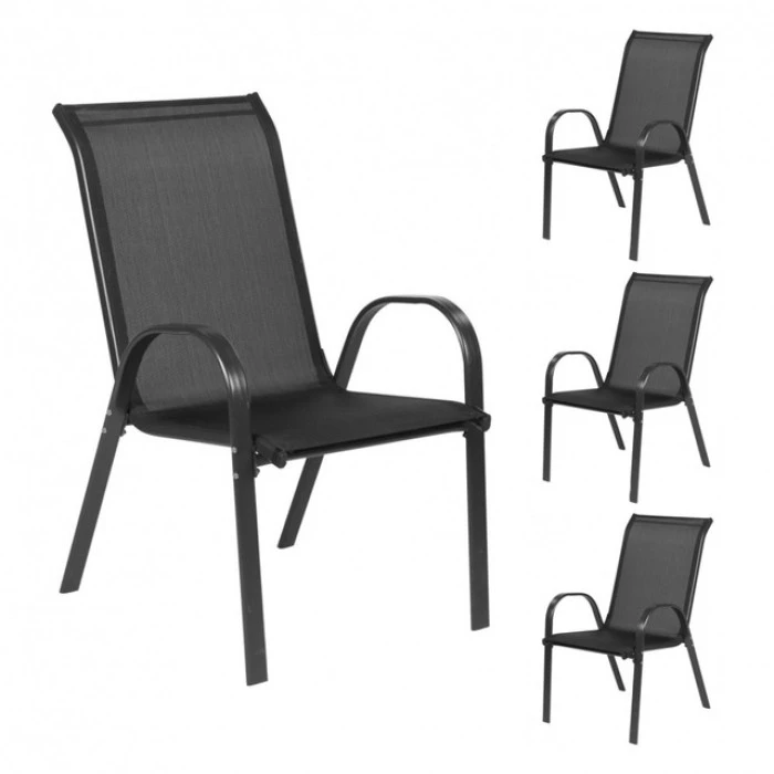 Стул садовый террасный Bonro B-1064 черный комплект (4 шт)