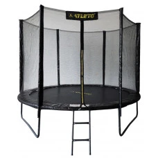 Батут з сіткою та драбинкою 312 см Atleto Black