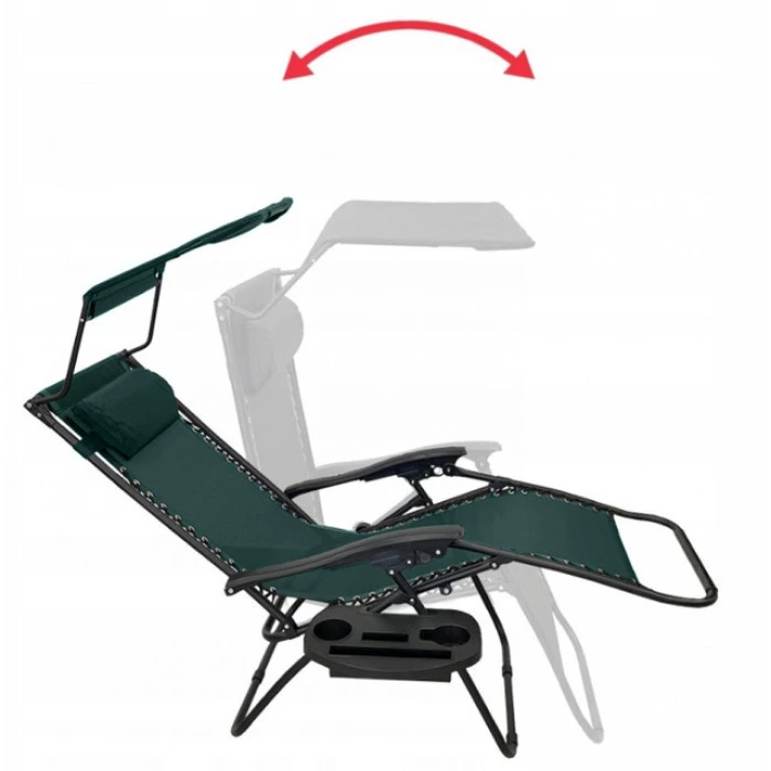 Шезлонги комплект 2шт Bonro SP-167A зелений з дашком