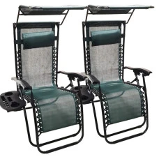 Шезлонги комплект 2шт Bonro SP-167A зеленый с крышкой