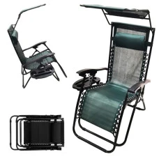 Шезлонги комплект 2шт Bonro SP-167A зеленый с крышкой