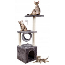 Когтеточка-домик 93 см Bonro B-94 для кошек серая