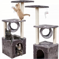 Когтеточка-домик 93 см Bonro B-94 для кошек серая