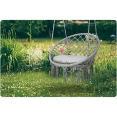 Крісло підвісне бразилійське гойдалка гамак Bonro B-092-2 сірий 120 кг + подушка