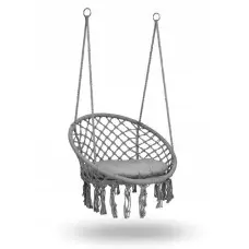 Крісло підвісне бразилійське гойдалка гамак Bonro B-092-2 сірий 120 кг + подушка