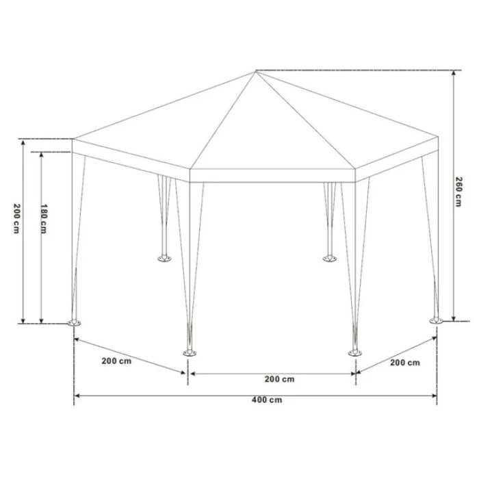 Садовий павільйон альтанка намет 6 стінок Bonro B-9007 зелений