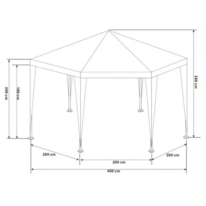 Садовий павільйон альтанка намет 6 стінок Bonro B-9007 зелений