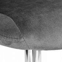 Барний стілець зі спинкою Bonro B-074 велюр сірий