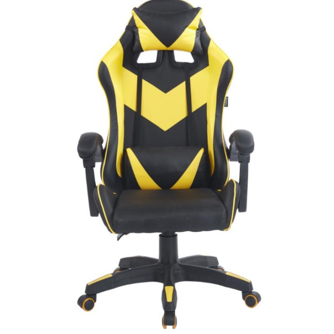 Геймерское эргономичное кресло с подушкой Bonro BN-086 желтое.