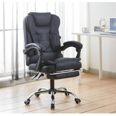 Кресло офисное на колесах Bonro B-6071 TPF черное с подставкой для ног