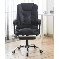 Крісло офісне на колесах Bonro B-6071 TPF чорне з підставкою для ніг