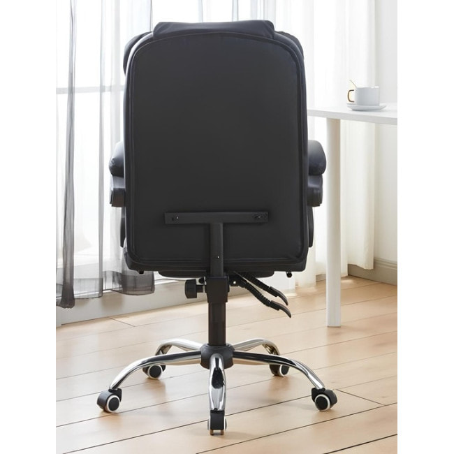 Крісло офісне на колесах Bonro B-6071 TPF чорне з підставкою для ніг