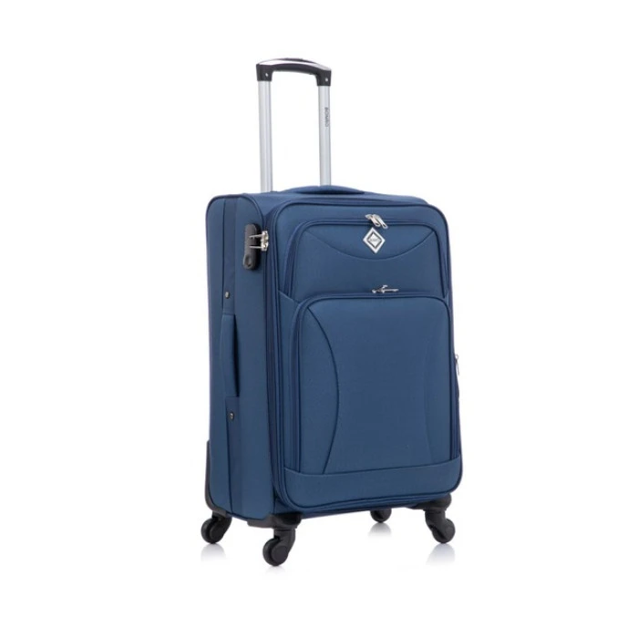 Чемодан Bonro Tourist 4 колеса (средняя) синяя