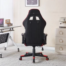 Крісло геймерське з тканини Bonro B-142 червоне + 2 подушки