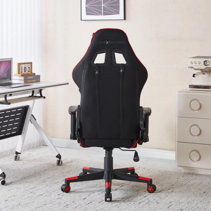 Крісло геймерське з тканини Bonro B-142 червоне + 2 подушки