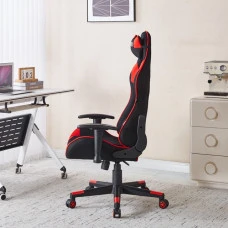 Крісло геймерське з тканини Bonro B-142 червоне + 2 подушки