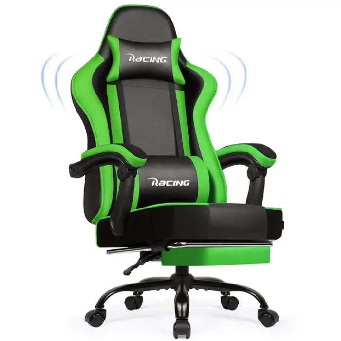Кресло офисное с подставкой для ног Bonro Racing B-059 зеленое