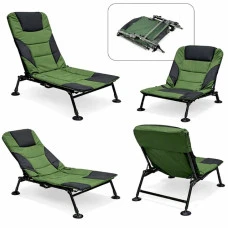 Крісло для риболовлі коропове розкладне Bonro B-26 чорно-зелене