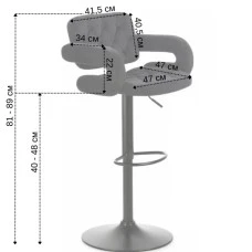 Барный стул со спинкой Bonro B-064 велюр черный с черным основанием