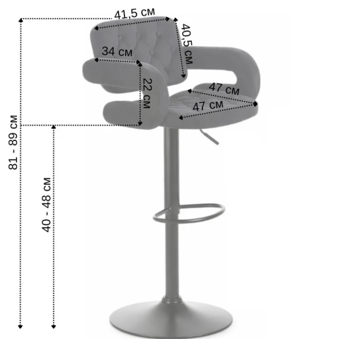 Барный стул со спинкой Bonro B-064 велюр черный с черным основанием