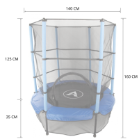 Батут дитячий кімнатний Atleto 140 см з сіткою синій